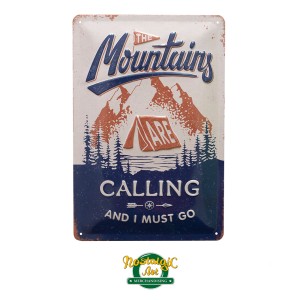 22322 Metal Plate 20x30sm - The Mountains are Calling